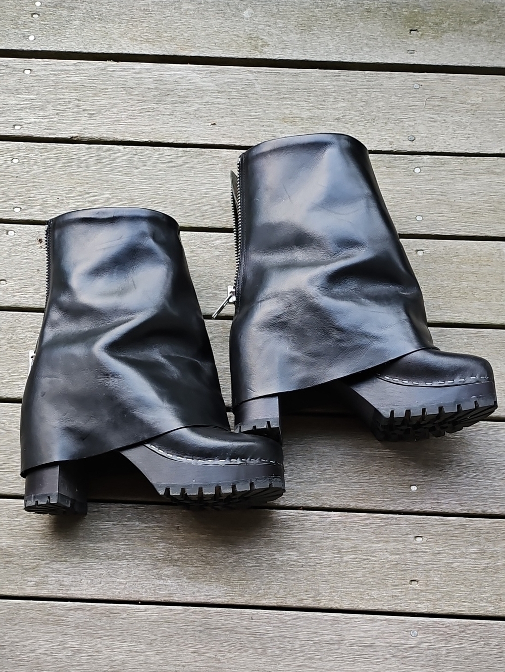 Swedish Hasbeens Black Bootcut Boot Size 37 - Picture 4 of 11